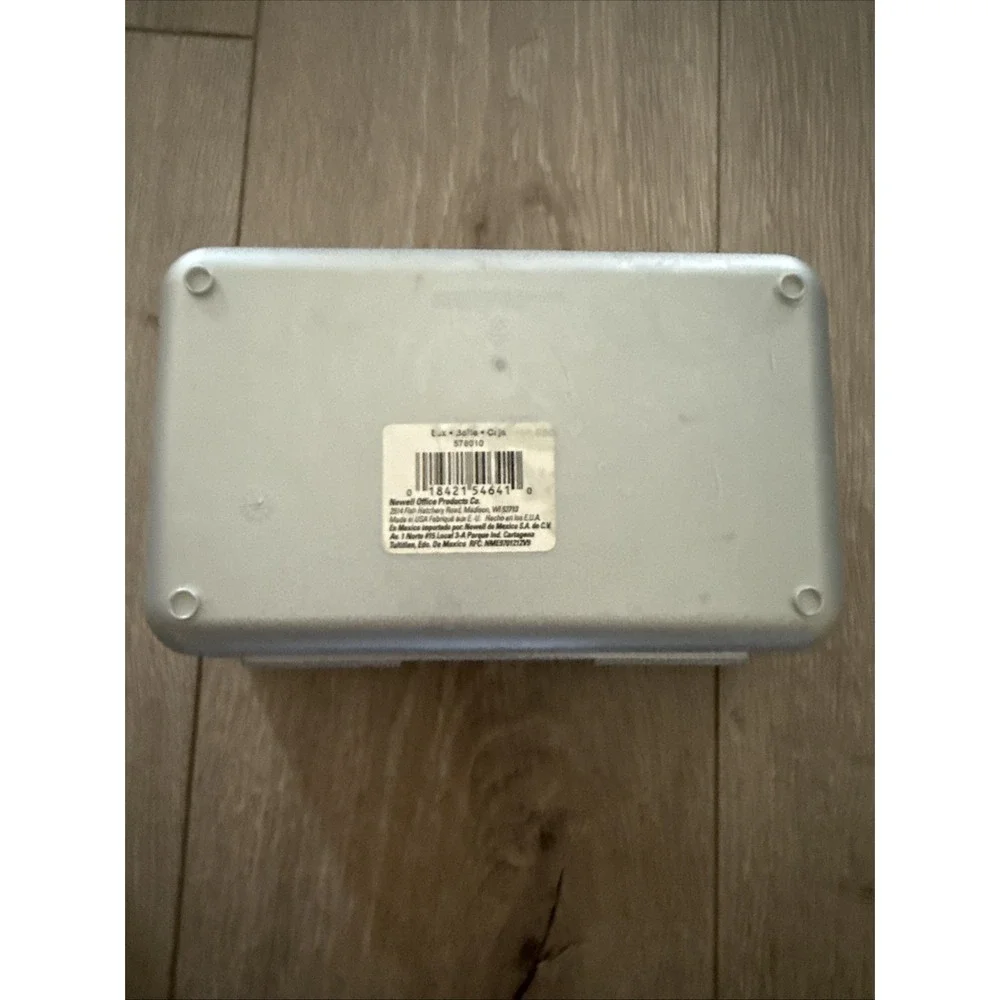 Spacemaker Pencil Box Silver Plastic Storage Case Made In‎ USA Vintage 90's